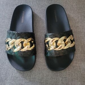 COPY - Steve Madden Chunky gold chain slide sandals